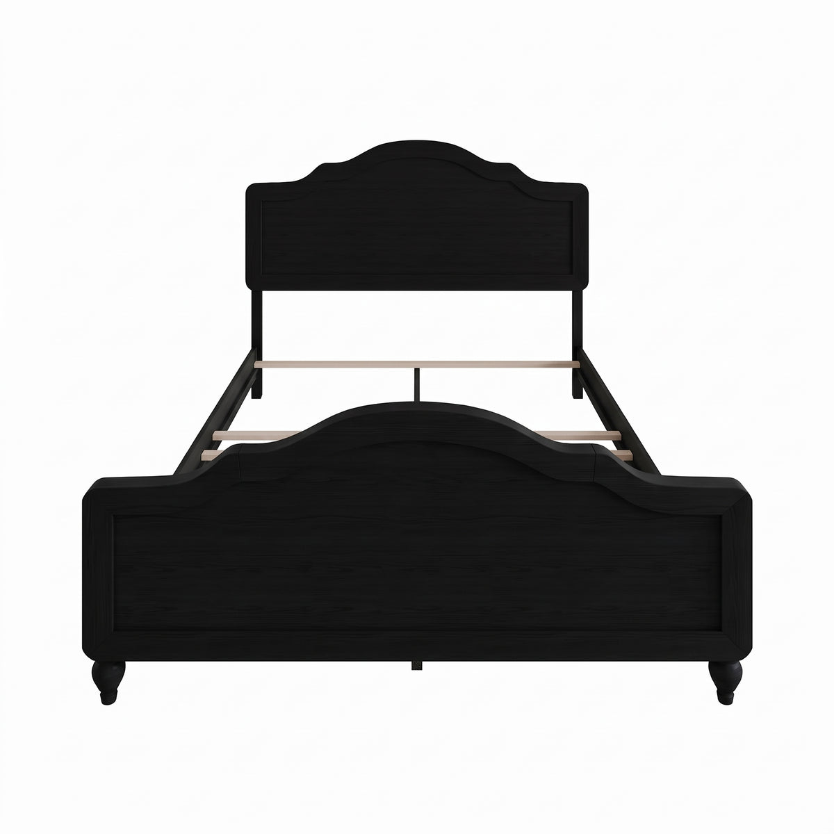 Hinton Twin Platform Bed Frame with Arched Headboard and Footboard, Easy Assembly
