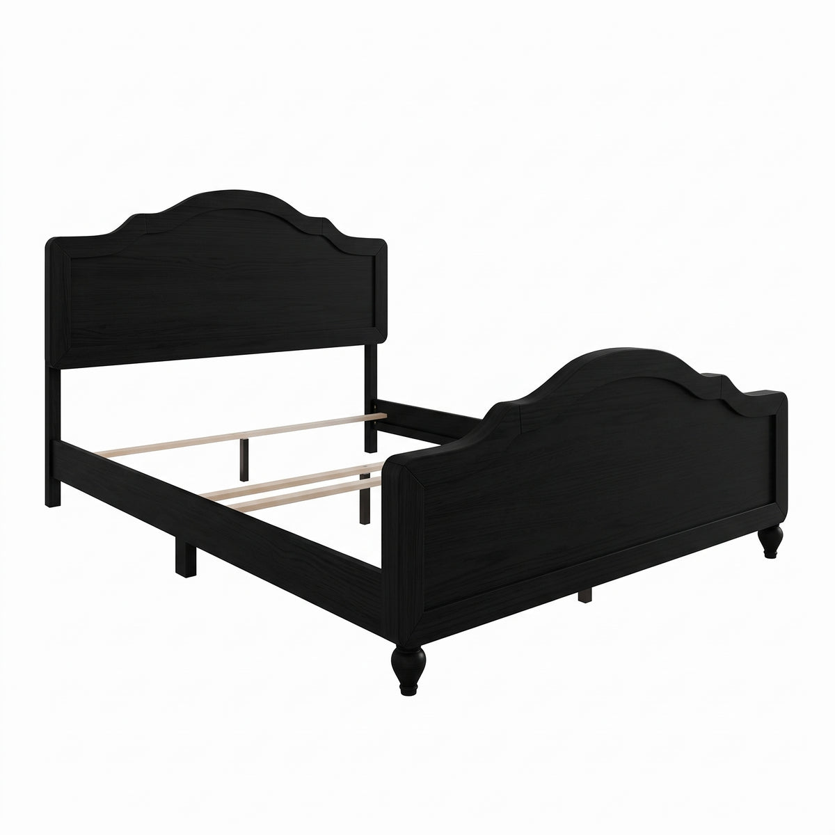 Hinton Twin Platform Bed Frame with Arched Headboard and Footboard, Easy Assembly