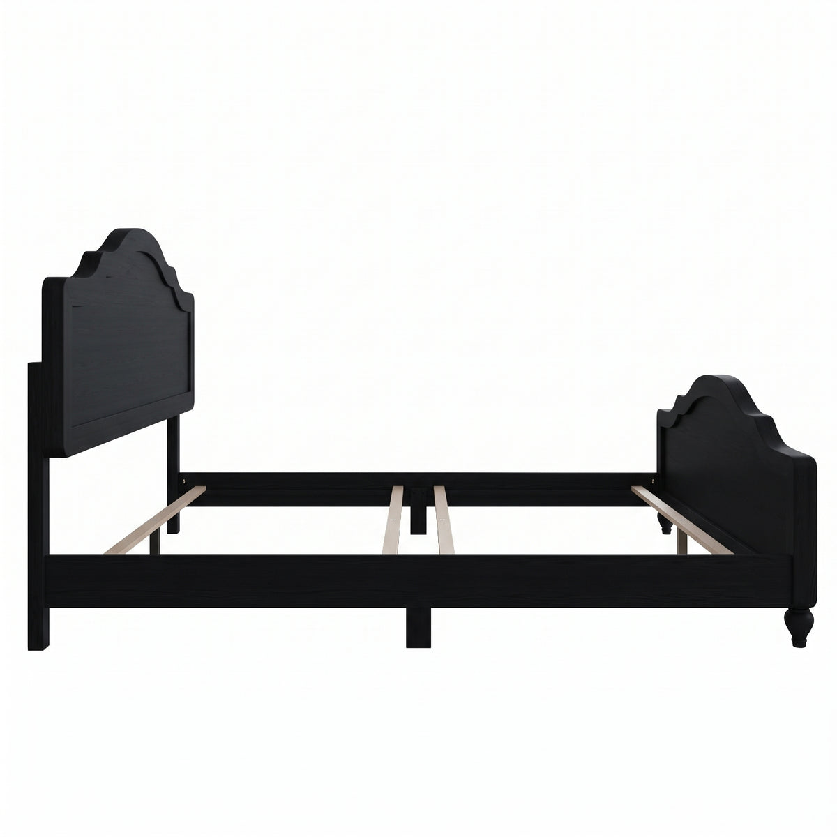 Hinton Twin Platform Bed Frame with Arched Headboard and Footboard, Easy Assembly