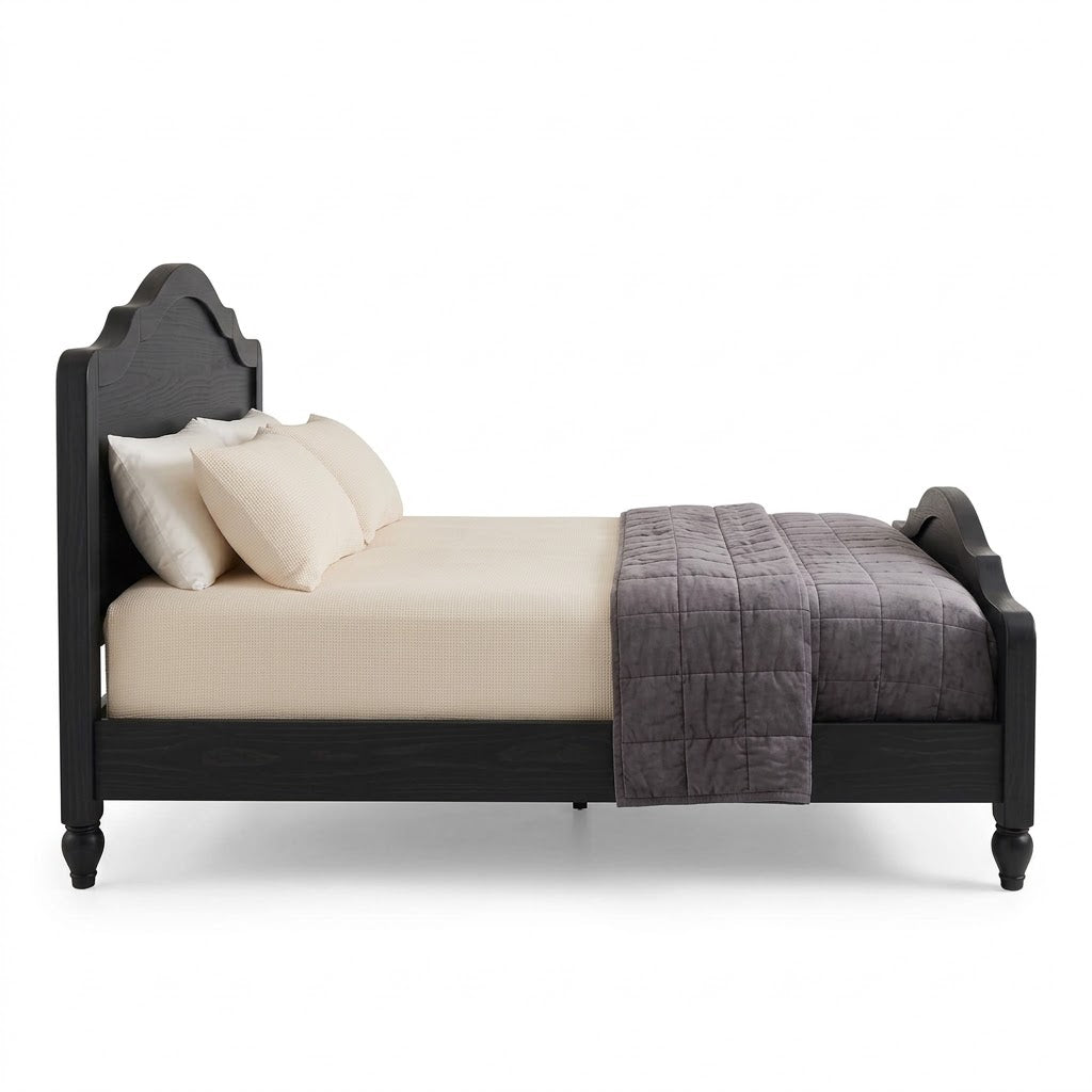 Hinton Twin Platform Bed Frame with Arched Headboard and Footboard, Easy Assembly