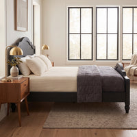 Hinton Twin Platform Bed Frame with Arched Headboard and Footboard, Easy Assembly