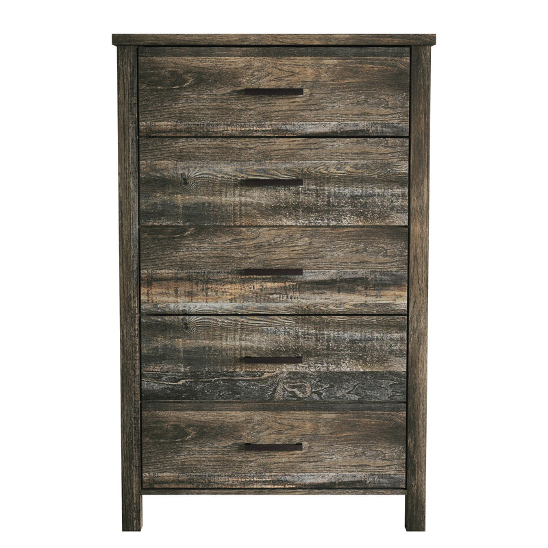 Home Design Niles 5 Drawer Chest, Brown