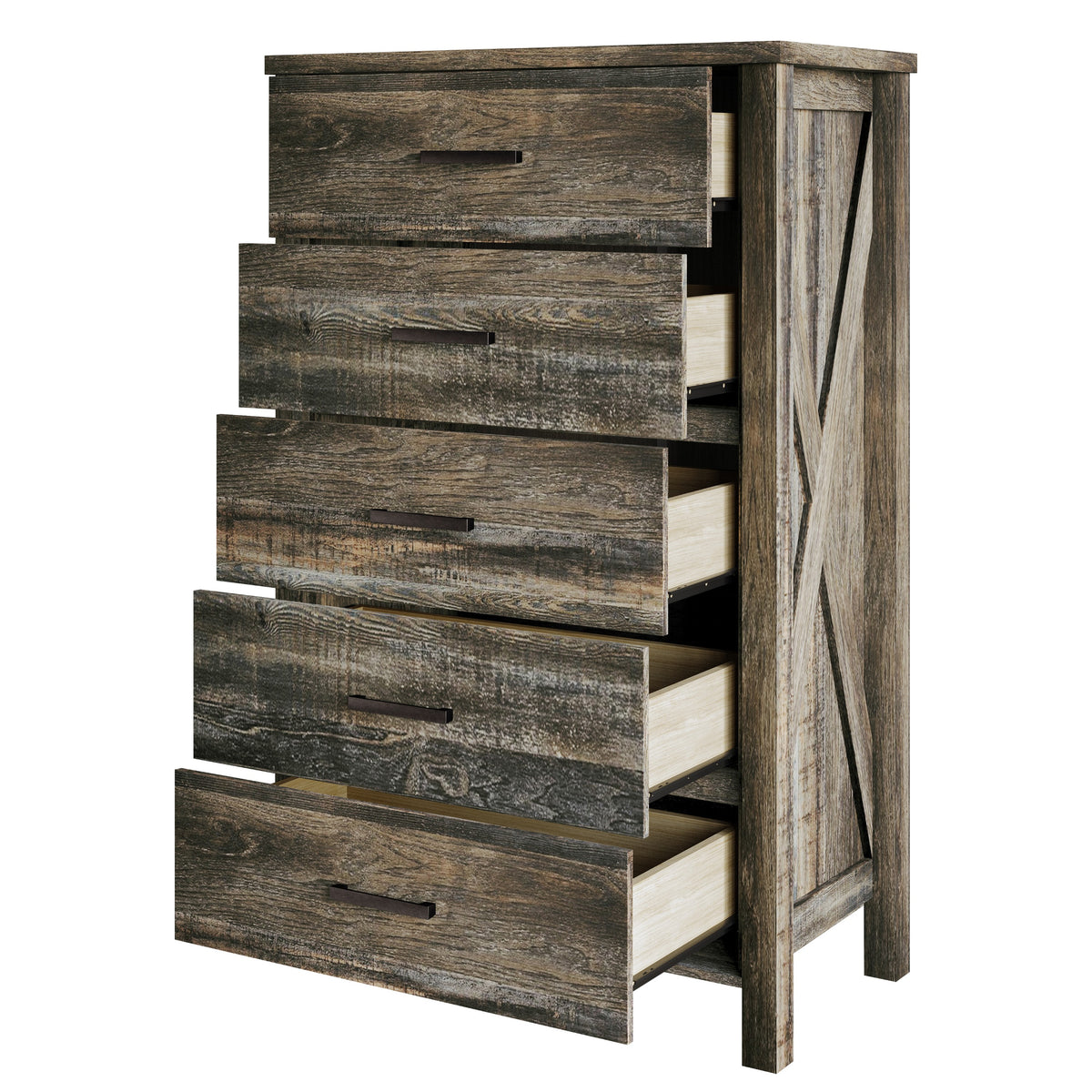 Home Design Niles 5 Drawer Chest, Brown