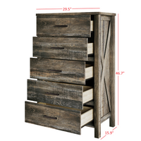 Home Design Niles 5 Drawer Chest, Brown
