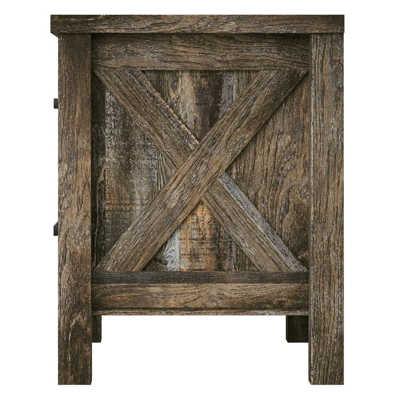 Home Design Niles 2 Drawer Nightstand, Brown