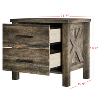 Home Design Niles 2 Drawer Nightstand, Brown