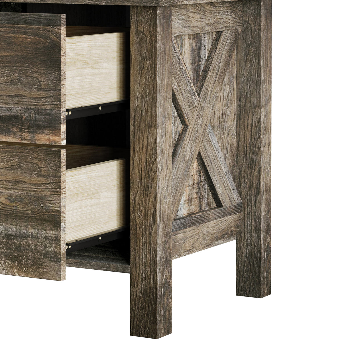 Home Design Niles 2 Drawer Nightstand, Brown