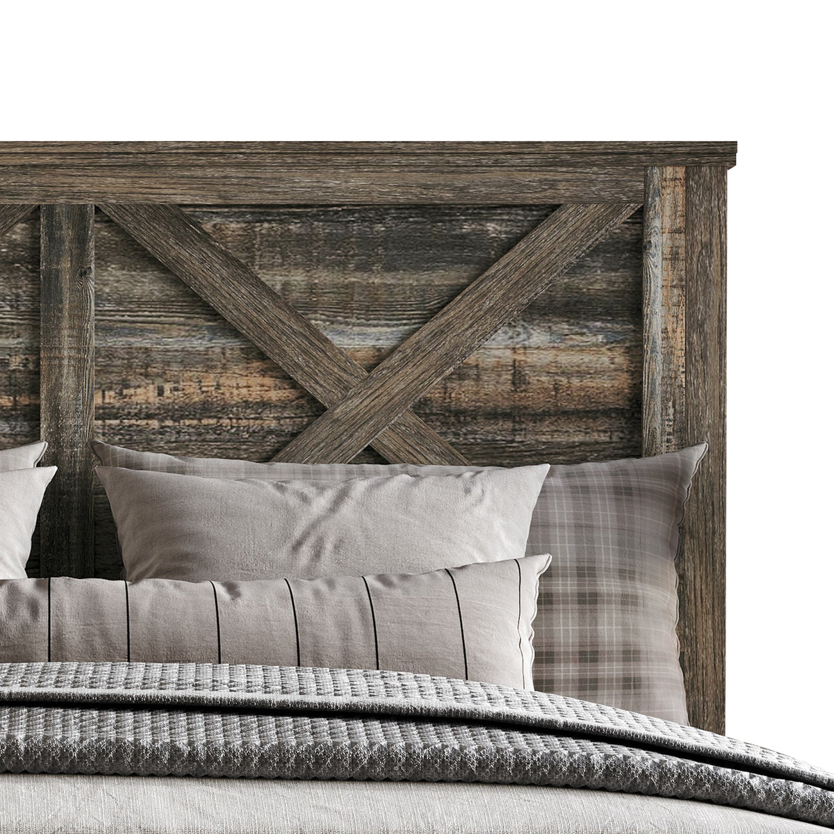 Home Design Niles Panel Bed Frame, Brown