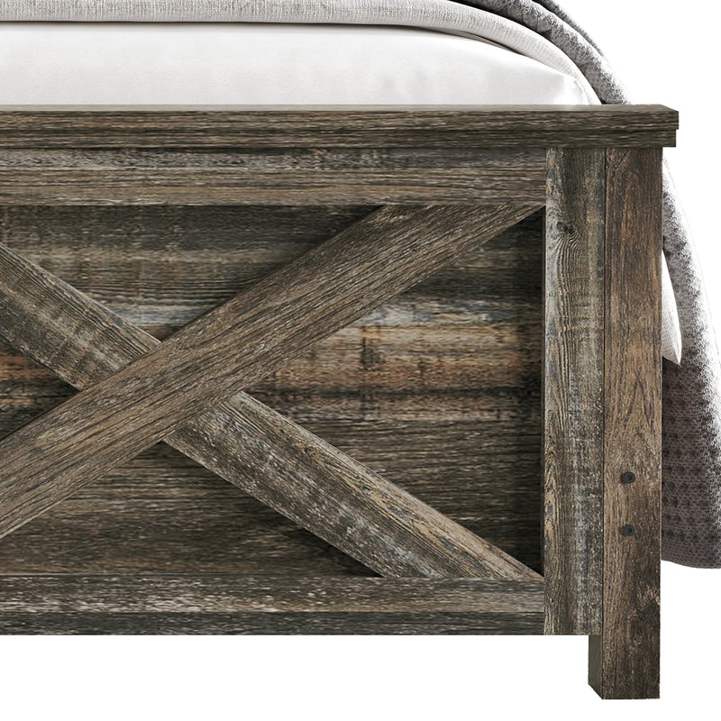 Home Design Niles Panel Bed Frame, Brown