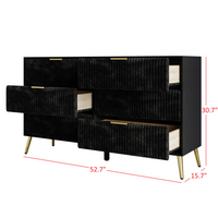 Home Design Alva 6 Drawer Dresser, Black