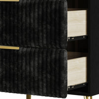 Home Design Alva 2 Drawer Nightstand, Black
