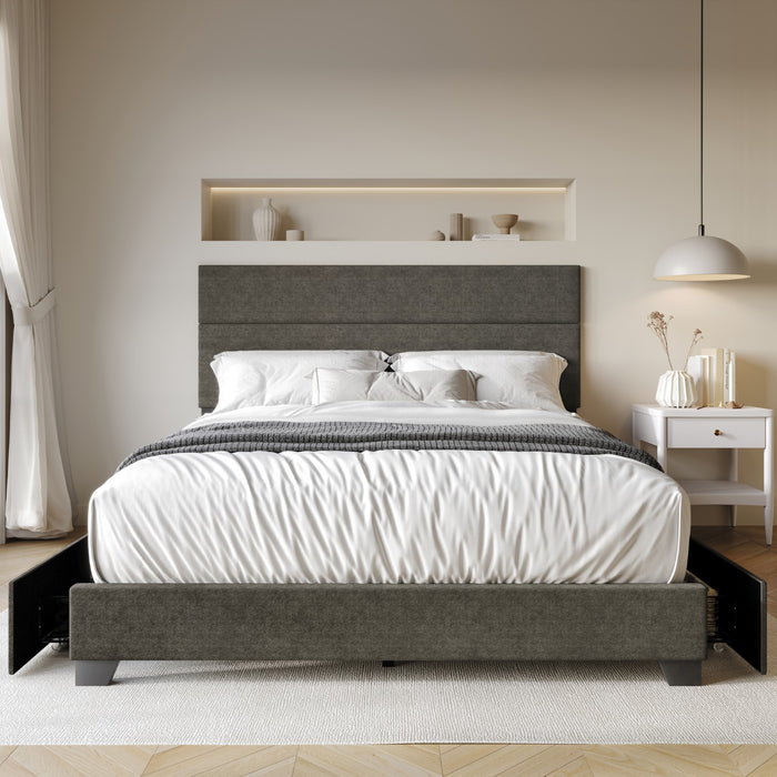 Home Design Kapaa Upholstered Storage Platform Bed Frame For Adult