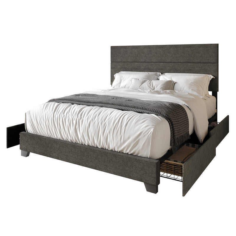 Home Design Kapaa Upholstered Storage Platform Bed Frame For Adult