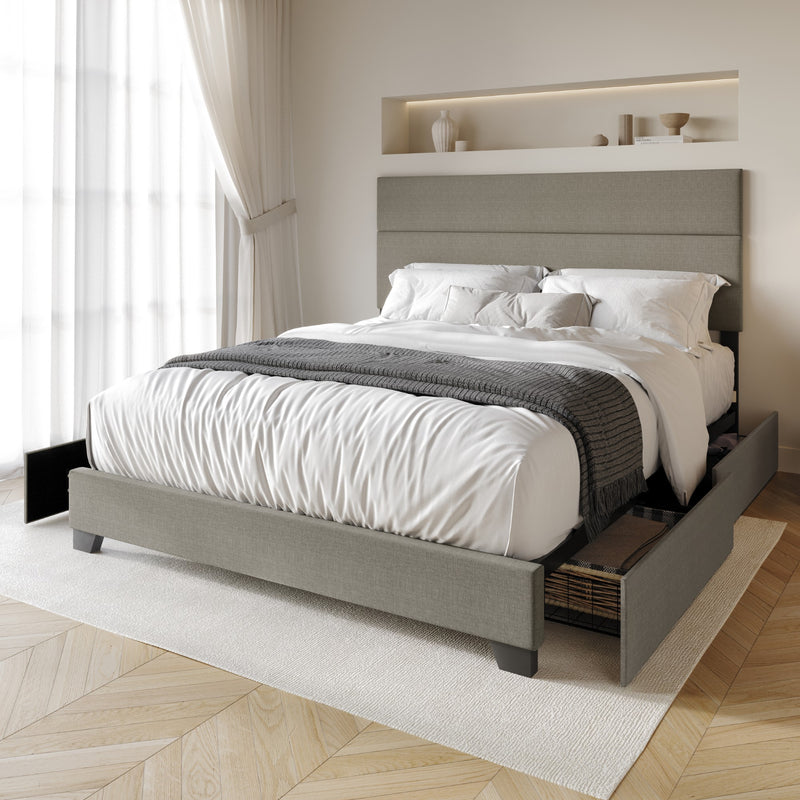 Home Design Kapaa Upholstered Storage Platform Bed Frame For Adult