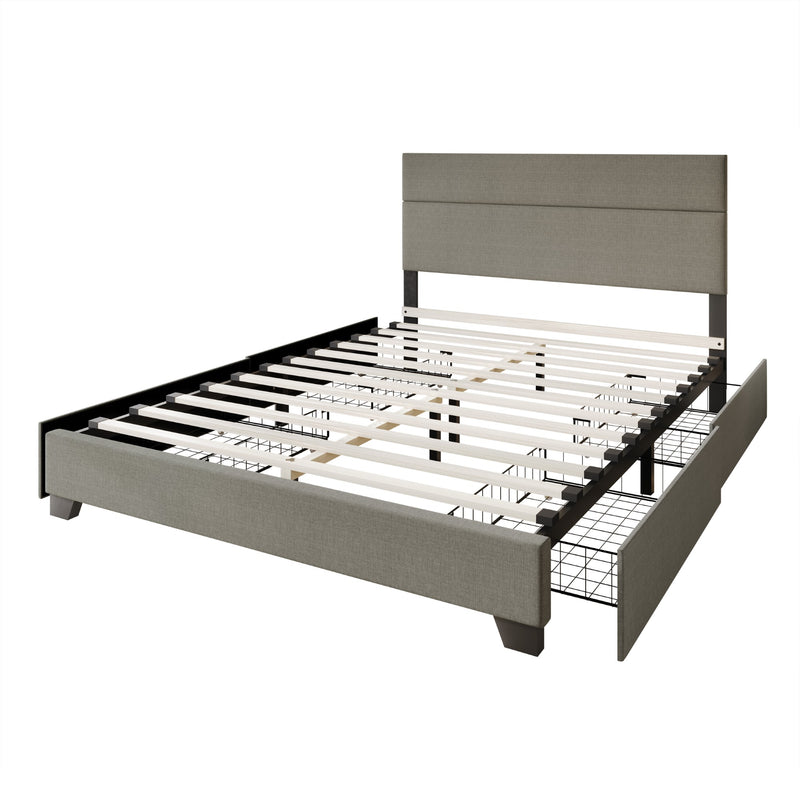Home Design Kapaa Upholstered Storage Platform Bed Frame For Adult
