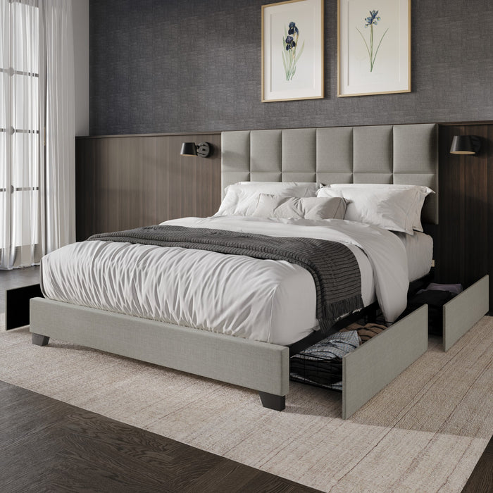Home Design Raton Full Upholstered Storage Platform Bed Frame For Adult