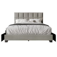 Home Design Raton Full Upholstered Storage Platform Bed Frame For Adult