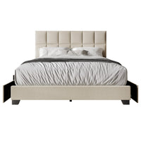 Home Design Raton Full Upholstered Storage Platform Bed Frame For Adult
