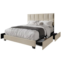 Home Design Raton Full Upholstered Storage Platform Bed Frame For Adult