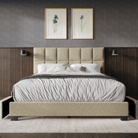 Home Design Raton Full Upholstered Storage Platform Bed Frame For Adult