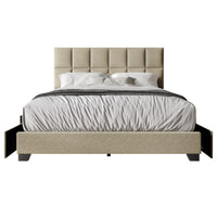 Home Design Raton Full Upholstered Storage Platform Bed Frame For Adult