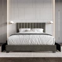 Home Design Olean Upholstered Storage Platform Bed Frame For Adult