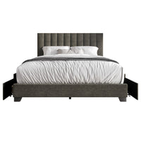 Home Design Olean Upholstered Storage Platform Bed Frame For Adult