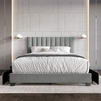 Home Design Olean Upholstered Storage Platform Bed Frame For Adult