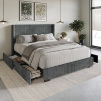 Home Design Rochester Upholstered Storage Platform Bed Frame