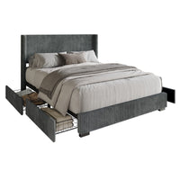 Home Design Rochester Upholstered Storage Platform Bed Frame