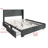 Home Design Rochester Upholstered Storage Platform Bed Frame