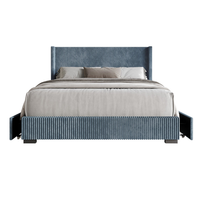 Home Design Rochester Upholstered Storage Platform Bed Frame