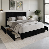 Home Design Rochester Upholstered Storage Platform Bed Frame