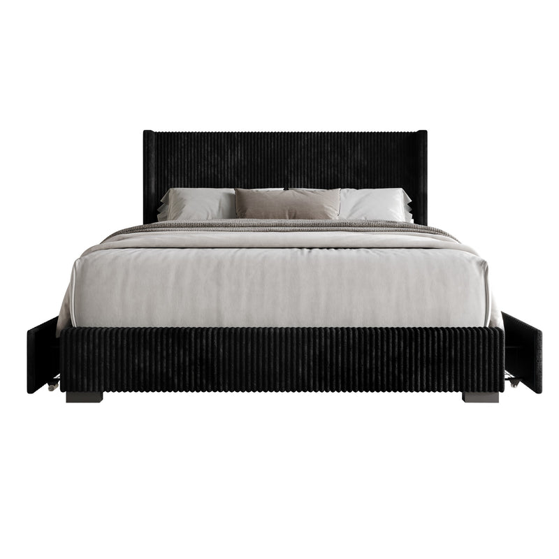 Home Design Rochester Upholstered Storage Platform Bed Frame