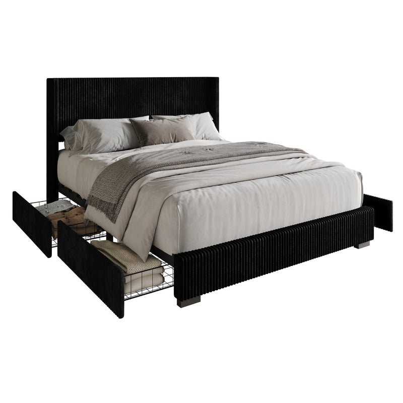 Home Design Rochester Upholstered Storage Platform Bed Frame