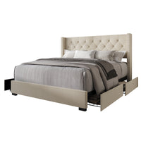 Home Design Greeley Tufted Upholstered Storage Platform Bed Frame