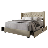 Home Design Greeley Tufted Upholstered Storage Platform Bed Frame