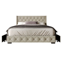 Home Design Olympia Tufted Upholstered Storage Platform Bed Frame For Adult