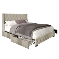 Home Design Olympia Tufted Upholstered Storage Platform Bed Frame For Adult