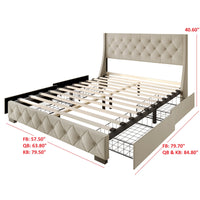 Home Design Olympia Tufted Upholstered Storage Platform Bed Frame For Adult