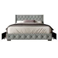 Home Design Olympia Tufted Upholstered Storage Platform Bed Frame For Adult
