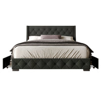Home Design Olympia Tufted Upholstered Storage Platform Bed Frame For Adult