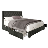 Home Design Olympia Tufted Upholstered Storage Platform Bed Frame For Adult