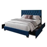 Home Design Sheffield Tufted Upholstered Storage Platform Bed Frame