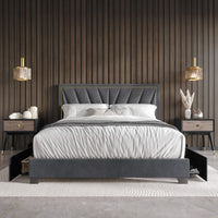 Home Design Valdez Upholstered Storage Platform Bed Frame