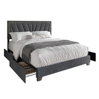 Home Design Valdez Upholstered Storage Platform Bed Frame