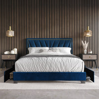 Home Design Valdez Upholstered Storage Platform Bed Frame