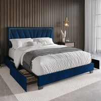 Home Design Valdez Upholstered Storage Platform Bed Frame