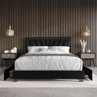 Home Design Valdez Upholstered Storage Platform Bed Frame
