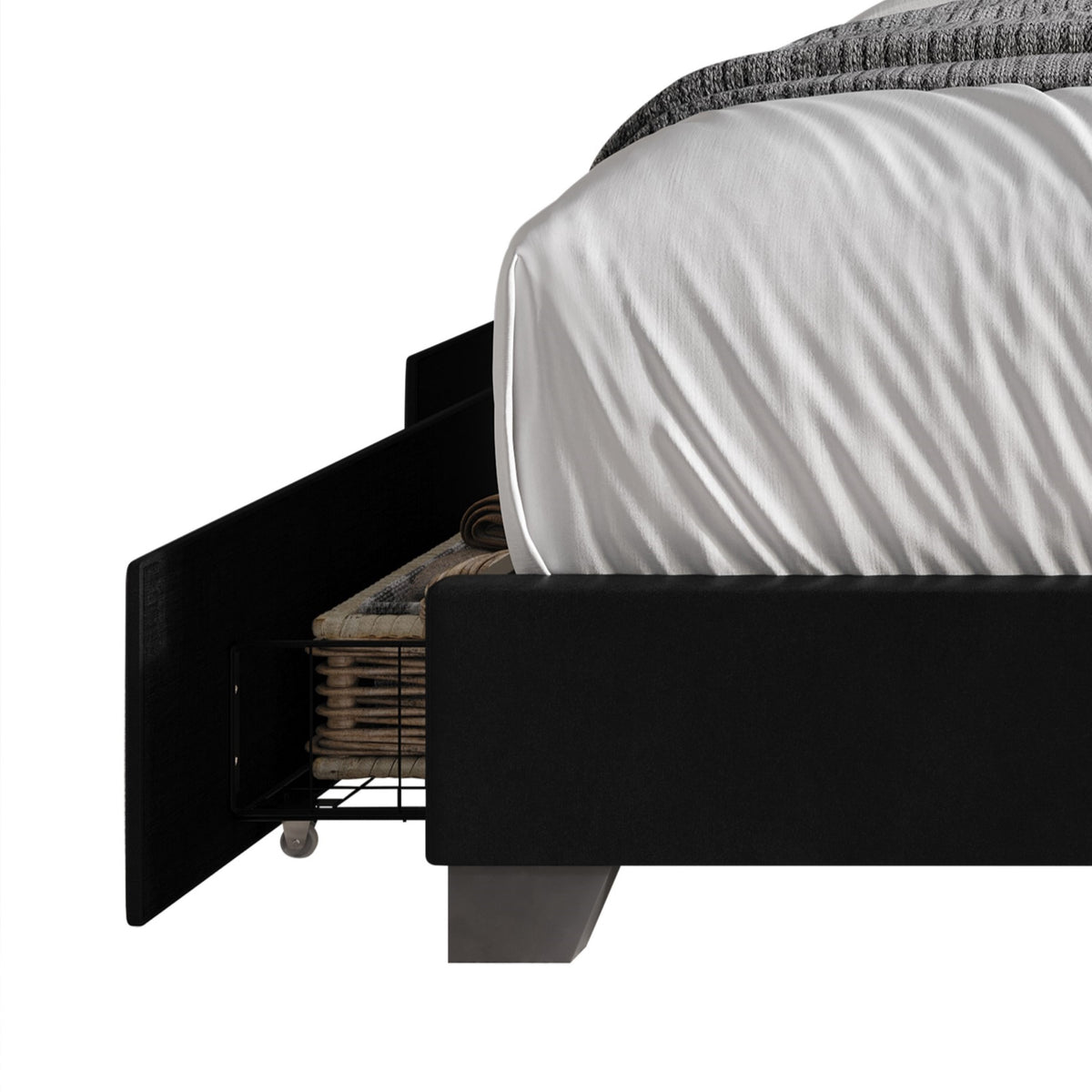 Home Design Valdez Upholstered Storage Platform Bed Frame
